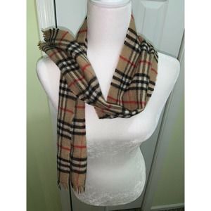 Vintage Burberry’s Classic Cashmere & Wool Plaid Scarf
